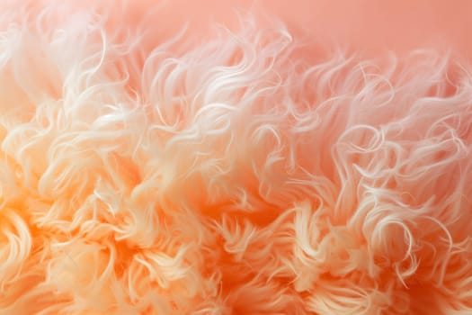 Peach fuzz color fluffy fur full-frame background. Neural network generated in January 2024. Not based on any actual scene or pattern.