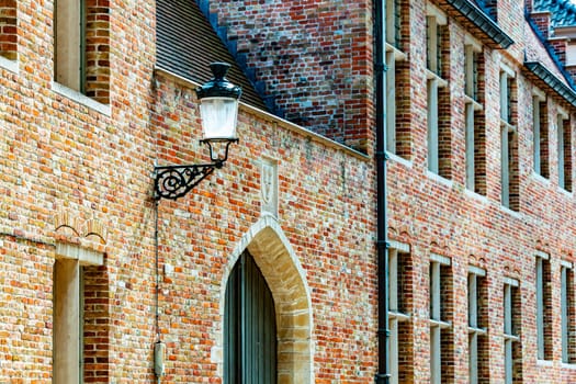Architecture of the historic city of Bruges in the Flemish Region of Belgium