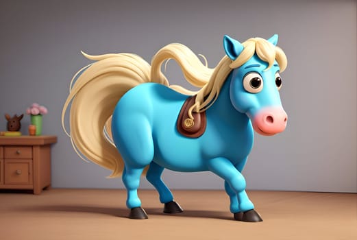 Cute funny horses characters cartoon