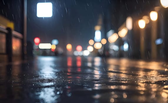 Ran drops closeup in night