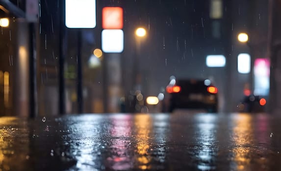 Ran drops closeup in night