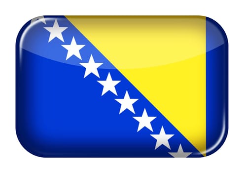 A Bosnia Herzegovina web icon rectangle button with clipping path
