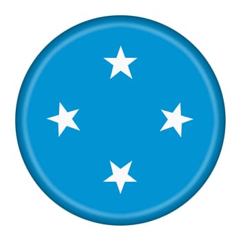 A Micronesia flag button 3d illustration with clipping path