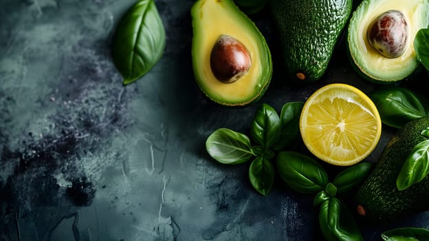 avocados straight from the market. Neural network generated image. Not based on any actual scene or pattern.