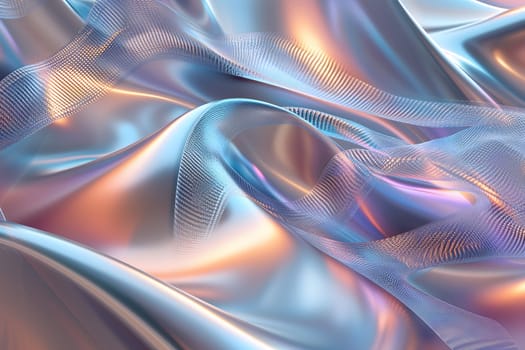Colorful bright dreamy holo glass bubbles and waves background and wallpaper. Neural network generated in January 2024. Not based on any actual scene or pattern.