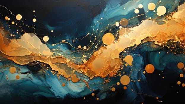 abstract wave ocrean painting background, ai