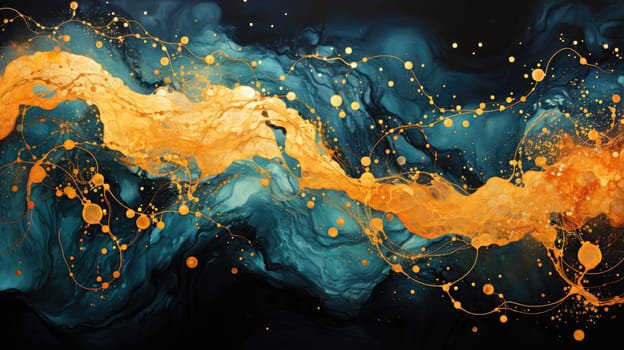 abstract wave ocrean painting background, ai