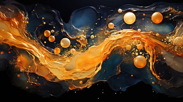abstract wave ocrean painting background, ai