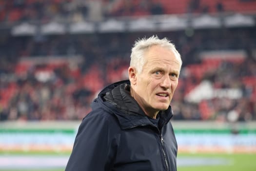 Coach Christian Streich (SC Freiburg) at the match of the 1st FBL: 23-24: 24. Sptg. SC Freiburg - FC Bayern Munich  DFL REGULATIONS PROHIBIT ANY USE OF PHOTOGRAPHS AS IMAGE SEQUENCES AND/OR QUASI-VIDEONann  Photo: Joachim Hahne/johapress