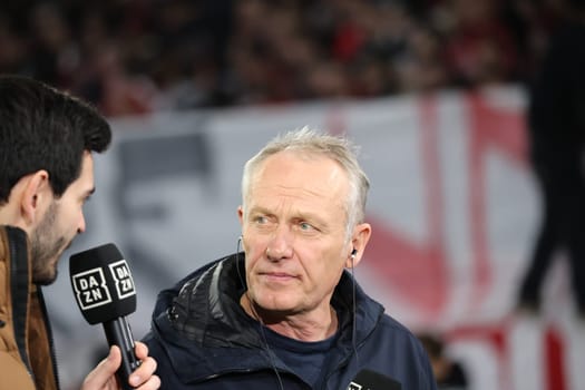 Coach Christian Streich (SC Freiburg) at the match of the 1st FBL: 23-24: 24. Sptg. SC Freiburg - FC Bayern Munich  DFL REGULATIONS PROHIBIT ANY USE OF PHOTOGRAPHS AS IMAGE SEQUENCES AND/OR QUASI-VIDEONann  Photo: Joachim Hahne/johapress