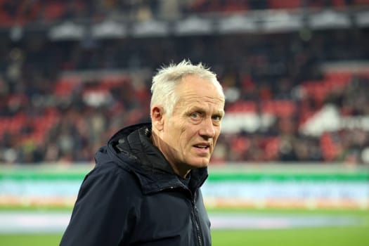 Coach Christian Streich (SC Freiburg) at the match of the 1st FBL: 23-24: 24. Sptg. SC Freiburg - FC Bayern Munich  DFL REGULATIONS PROHIBIT ANY USE OF PHOTOGRAPHS AS IMAGE SEQUENCES AND/OR QUASI-VIDEONann  Photo: Joachim Hahne/johapress