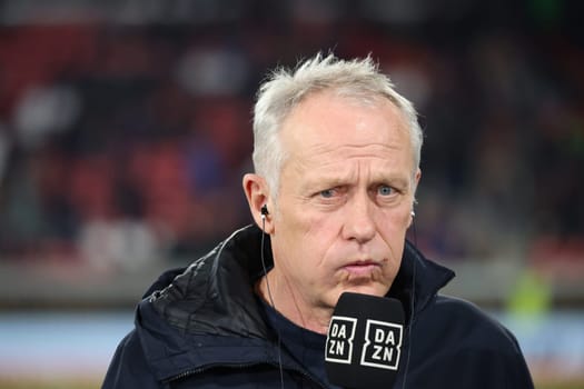 Coach Christian Streich (SC Freiburg) at the match of the 1st FBL: 23-24: 24. Sptg. SC Freiburg - FC Bayern Munich  DFL REGULATIONS PROHIBIT ANY USE OF PHOTOGRAPHS AS IMAGE SEQUENCES AND/OR QUASI-VIDEONann  Photo: Joachim Hahne/johapress