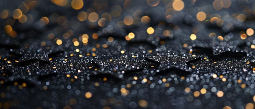 A magical display of golden stars sparkling against a dark, mystical background, creating a festive and enchanting atmosphere