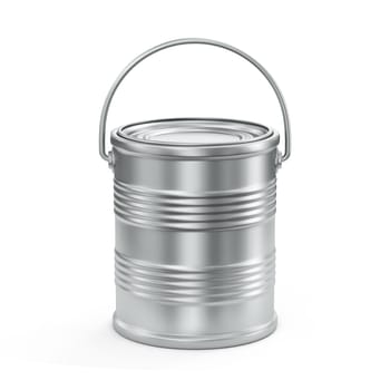 Metal tin 3D rendering illustration isolated on white background