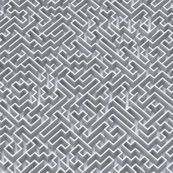 Endless labyrinth 3D rendering illustration isolated on white background