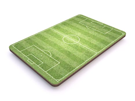 Football Soccer playground Side view 3D rendering illustration isolated on white background