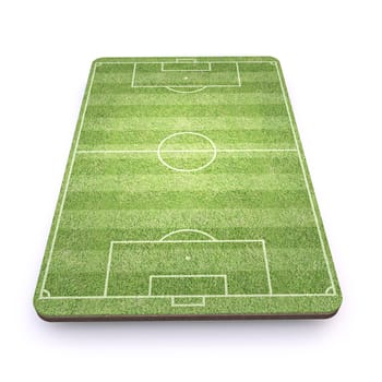 Football Soccer playground Front view 3D rendering illustration isolated on white background