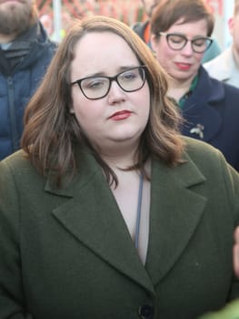 Grünen Parteichefin Ricarda Lang am 24.02.2024 in Magdeburg