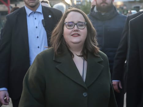 Grünen Parteichefin Ricarda Lang am 24.02.2024 in Magdeburg