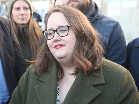 Grünen Parteichefin Ricarda Lang am 24.02.2024 in Magdeburg