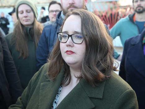 Grünen Parteichefin Ricarda Lang am 24.02.2024 in Magdeburg