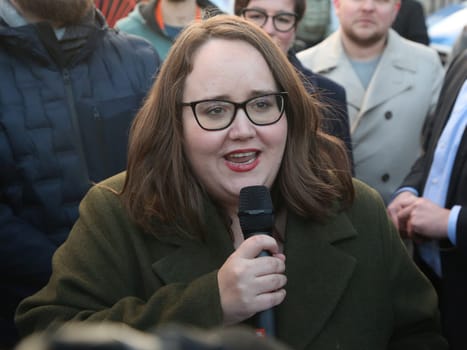 Grünen Parteichefin Ricarda Lang am 24.02.2024 in Magdeburg