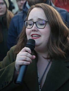 Grünen Parteichefin Ricarda Lang am 24.02.2024 in Magdeburg