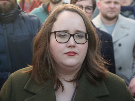 Grünen Parteichefin Ricarda Lang am 24.02.2024 in Magdeburg
