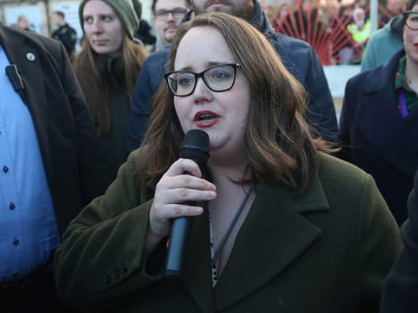 Grünen Parteichefin Ricarda Lang am 24.02.2024 in Magdeburg