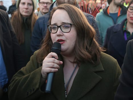 Grünen Parteichefin Ricarda Lang am 24.02.2024 in Magdeburg