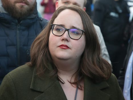 Grünen Parteichefin Ricarda Lang am 24.02.2024 in Magdeburg