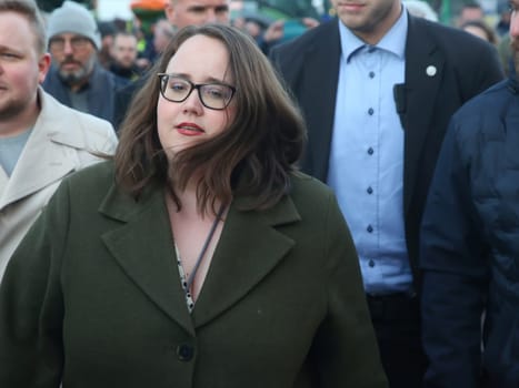 Grünen Parteichefin Ricarda Lang am 24.02.2024 in Magdeburg