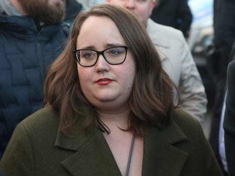 Grünen Parteichefin Ricarda Lang am 24.02.2024 in Magdeburg