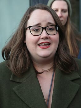 Grünen Parteichefin Ricarda Lang am 24.02.2024 in Magdeburg
