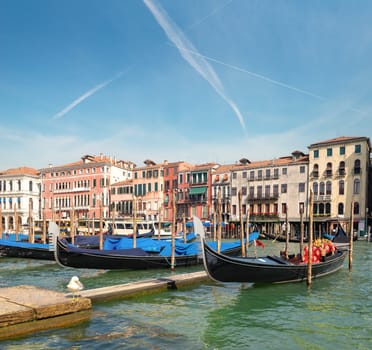 Boats in Venice on the Grand Canal, Italy
