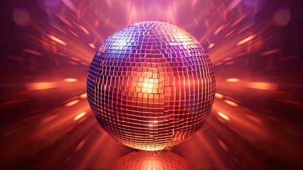 Sparkling disco ball in a night club. Night party. AI generated