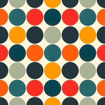 Seamless pattern of colorful polka dot. Neural network generated image. Not based on any actual scene or pattern.
