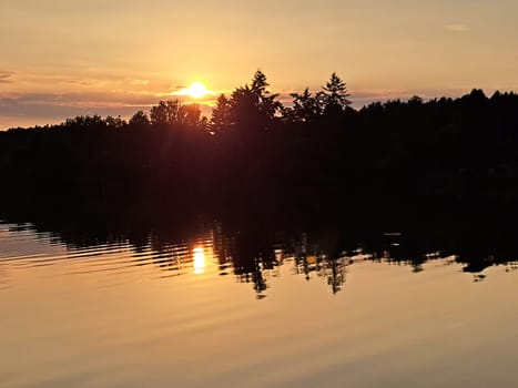 Sonnenuntergang am Bikowsee, Brandenburg, Deutschland, Rheinsberg
