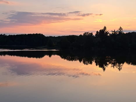 Sonnenuntergang am Bikowsee, Brandenburg, Deutschland, Rheinsberg