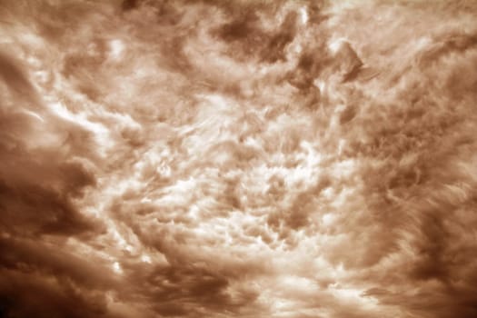 A fantastically beautiful cloudscape in Peach Fuzz