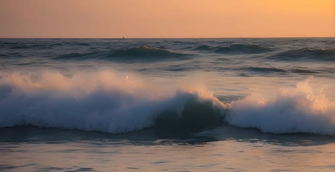 View of the beautiful sea or ocean with waves