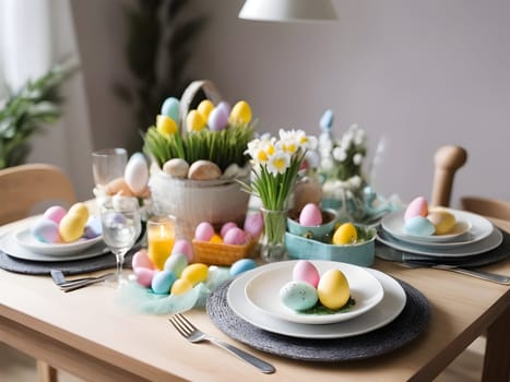 Easter holiday setup on the table