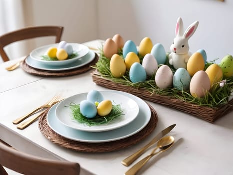 Easter holiday setup on the table
