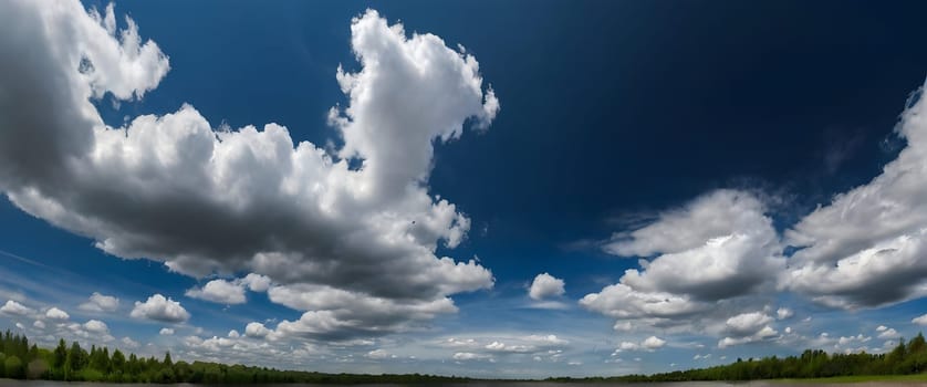 Beautiful colorful panorama of bright sky