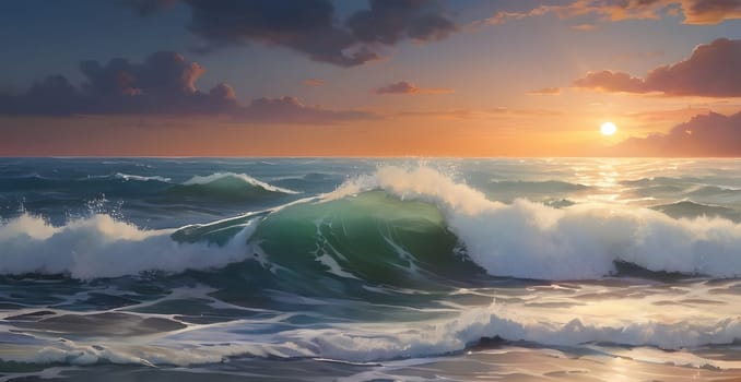 View of the beautiful sea or ocean with waves