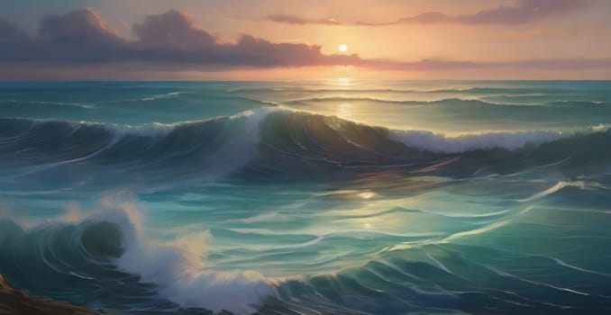 View of the beautiful sea or ocean with waves