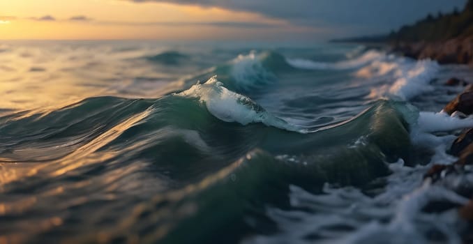 View of the beautiful sea or ocean with waves