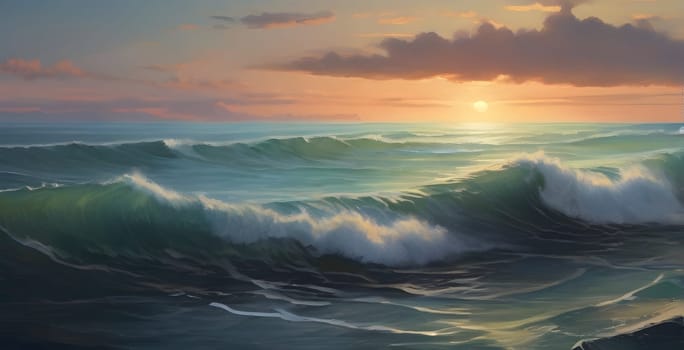 View of the beautiful sea or ocean with waves