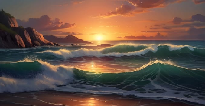 View of the beautiful sea or ocean with waves