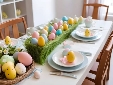 Easter holiday setup on the table